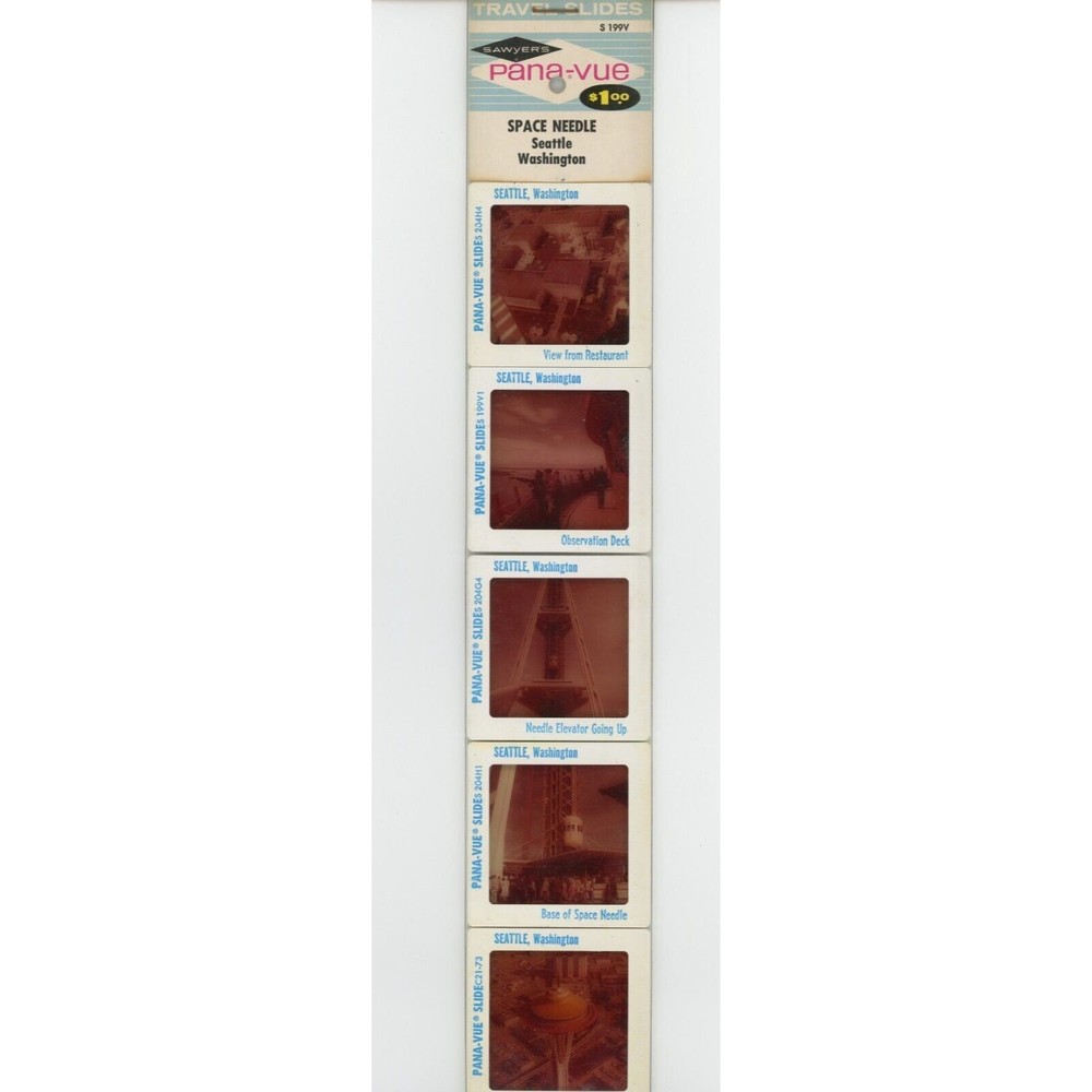 Vintage GAF Pana-Vue Slides Seattle Washington Space Needle USA Lot‎ of 5 S199V